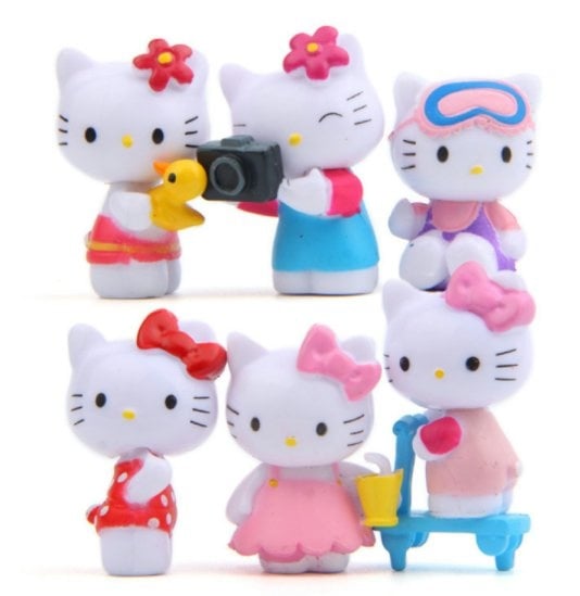 6 in 1 hello kitty Camera Cake Figurine Topper Display