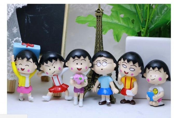 Sakura Momoko Figurine Set / Cake Topper (6 in 1)