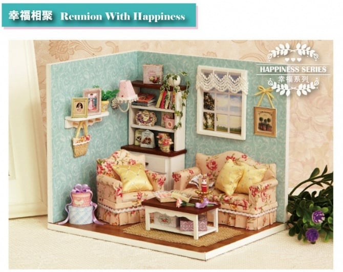 DIY Miniature room happiness series with Cover - Reunion with happiness