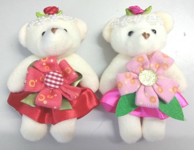 Teddy bear 12cm with big flower