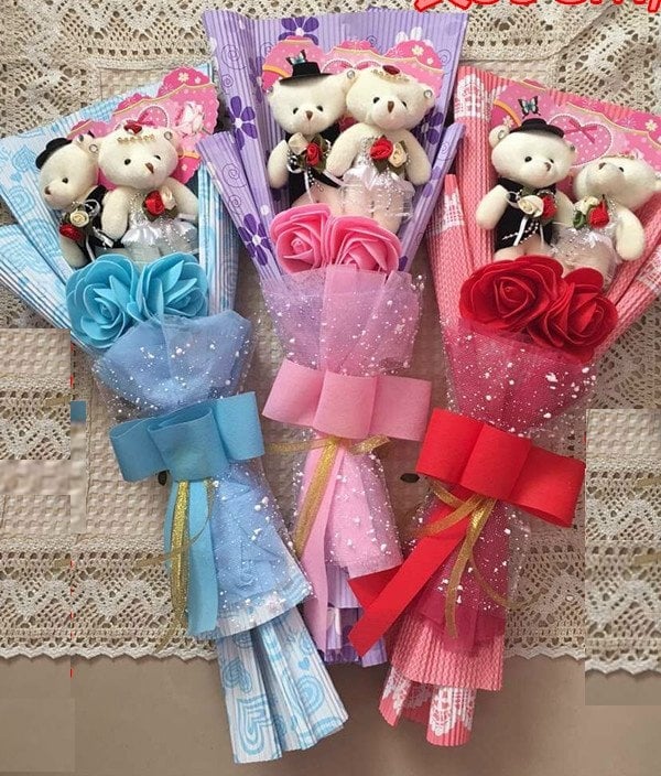 partner bear Bouquet with or without flower or boxes