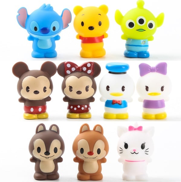 Micky stitch disney plastic Figurine Set / Cake Topper (10 in 1)
