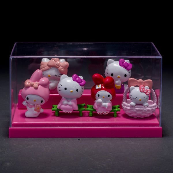 6 in 1 hello kitty Cake Topper with display boxes