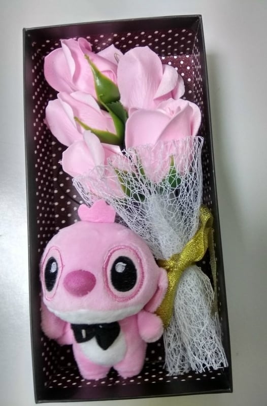 5pcs Flowers stitch Gift Box / Soap Flowers Gift / Love Present for Birthday Anniversary Valentines mother's father's day present card