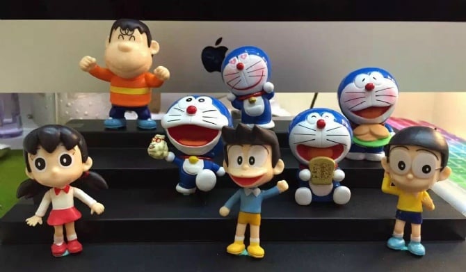 Doraemon 8pcs collection cake topper 42years anniversary