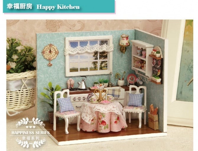 DIY Miniature room happiness series with Cover - Happy kitchen