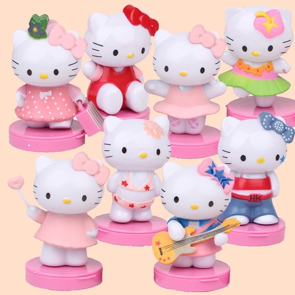 8 in 1 hello kitty Cake Figurine Topper Display