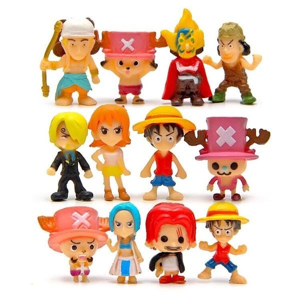 12 in 1 One Piece  Figurine cake Topper Display