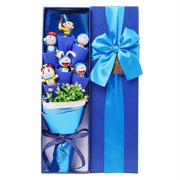 6pcs doraemon MINION CINNAMOROLL and gift box /cartoon bouquet free present card
