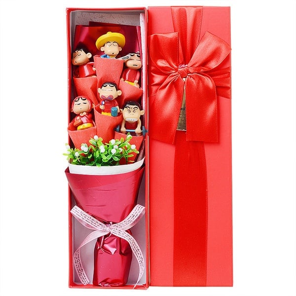 6pcs SHIN CHAN and gift box /cartoon bouquet free present card