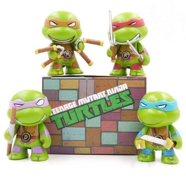 4 in 1 Figurine set / cake Topper for Ninja Turtles Q Version
