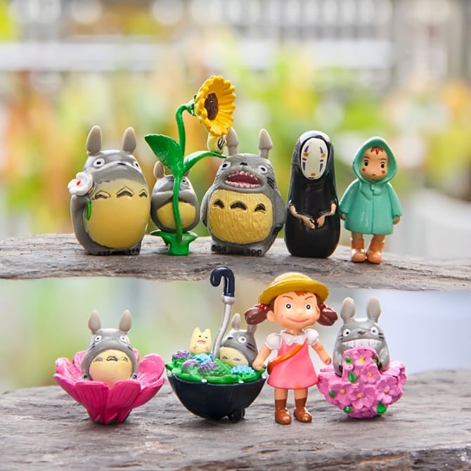 Totoro Figurine Set / Cake Topper  (9 in 1)