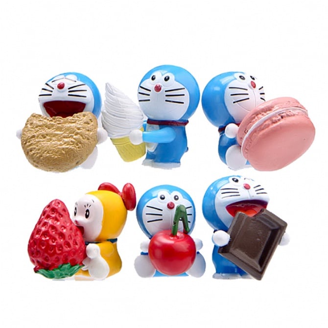 Doraemon 6pcs collection cake topper