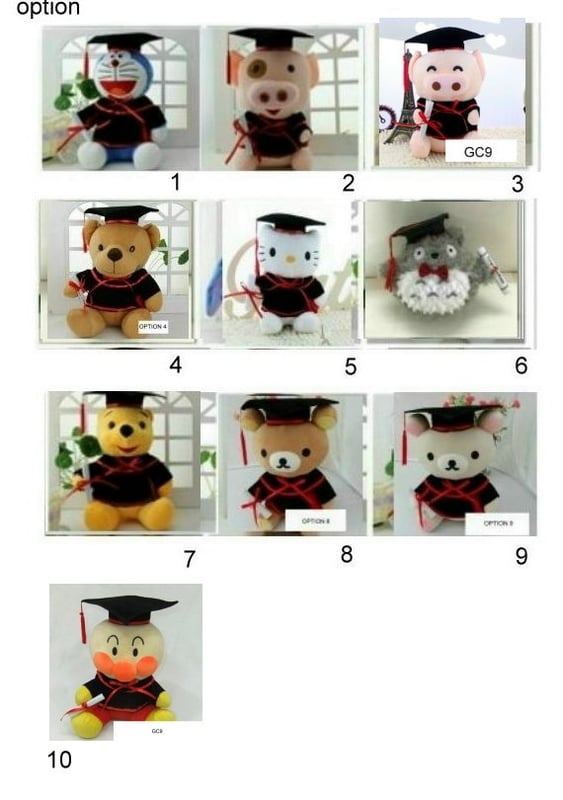 Graduation Hello kitty stitch mickey snoopy rilakkuma dorarmon bear winnie pooh