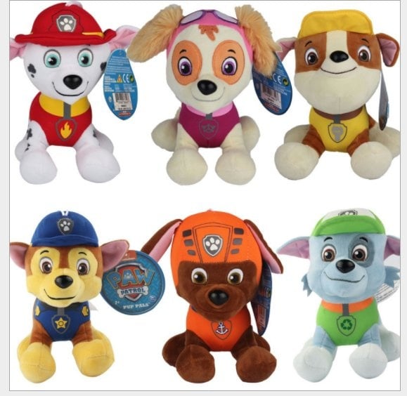 6 in 1 Paw patrol 20cm+- soft toys