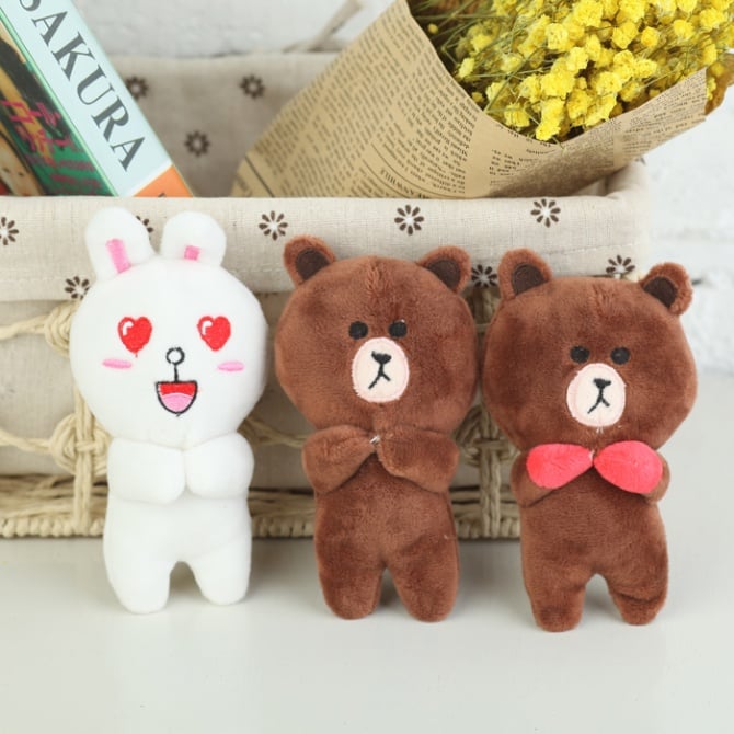 line toy Brown bear and rabbit Ni 11-12cm soft toys