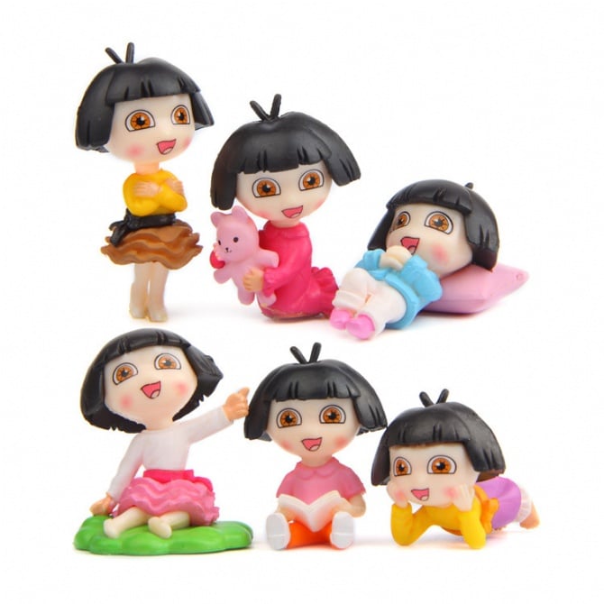 6 IN 1 DORA Figurine Set / Cake Topper