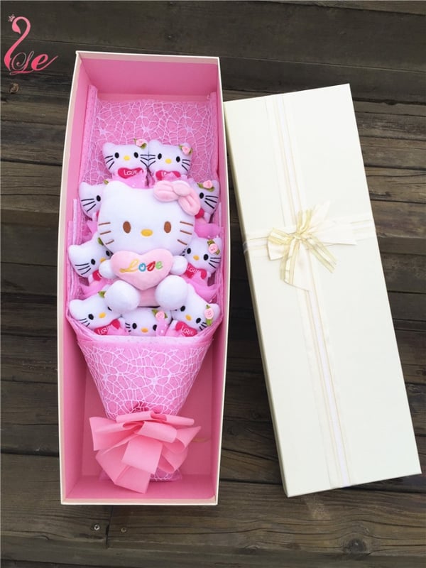 1big 9 small hello kitty soap flower with gift box