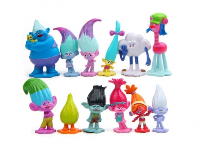 Trolls Figurine Set Cake Topper 12 in 1