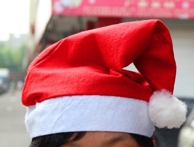 Christmas Santa Claus Hat Decorative Velvet  Festival Decoration Cute Party Cap