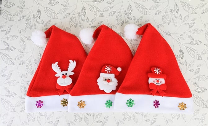 Design Christmas Santa Claus Hat Decorative Velvet  Festival Decoration Cute Party Cap