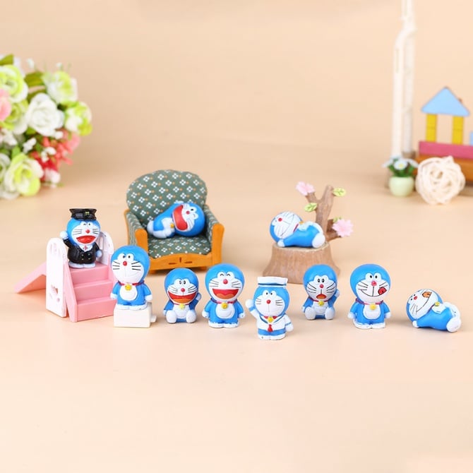 Doreamon 10pcs/set collection cake topper