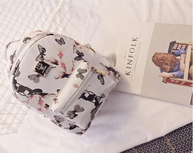 Cute and new model design Korea styles flower and cosmetic backpack