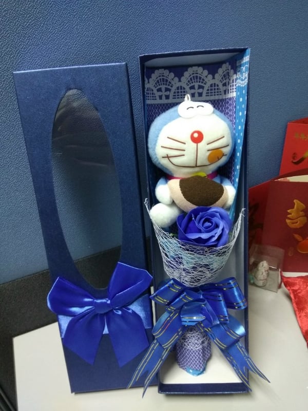 Bear doraemon hello kitty rilakkuma  Bouquet with soap flower and boxes