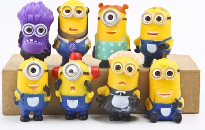 Minion plastic Figurine Set Cake Topper (8 in 1) D2