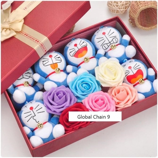 6pcs Doraemon 6pcs big soap flower with gift box