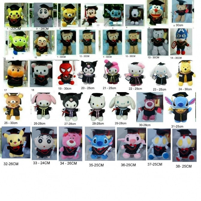 Graduation sanrio marvel kuromi Hello kitty stitch mickey snoopy rilakkuma dorarmon bear winnie pooh