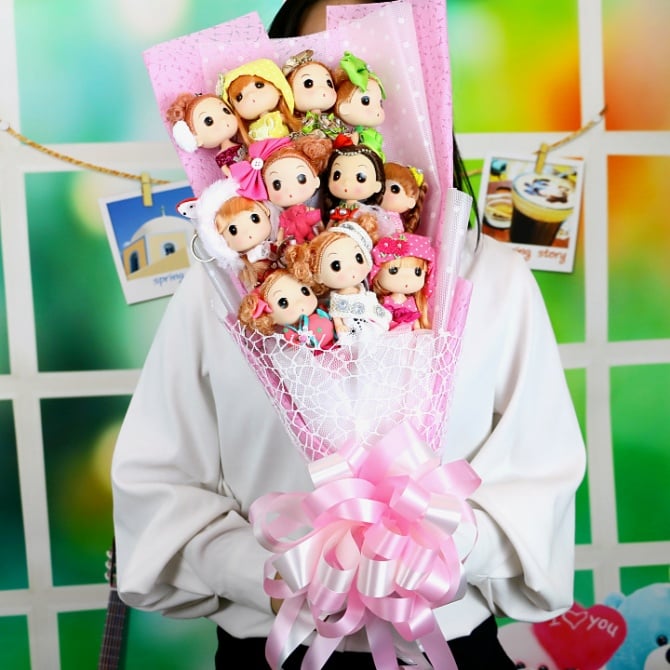 11pcs baby girl bouquet with Gift box Love Bouquet flower