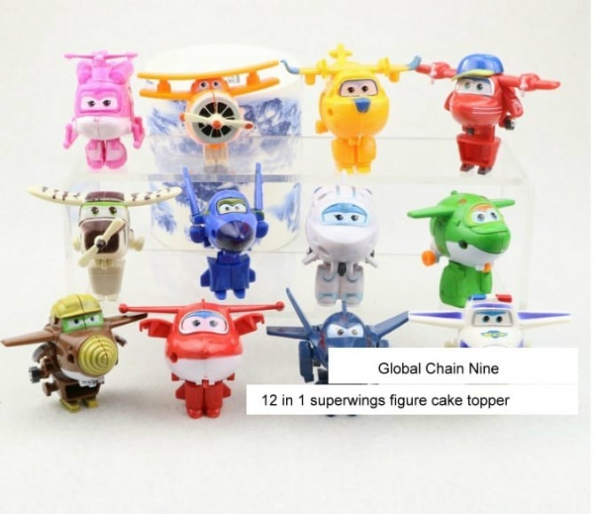 12 IN 1 super wings Figurine Set / Cake Topper