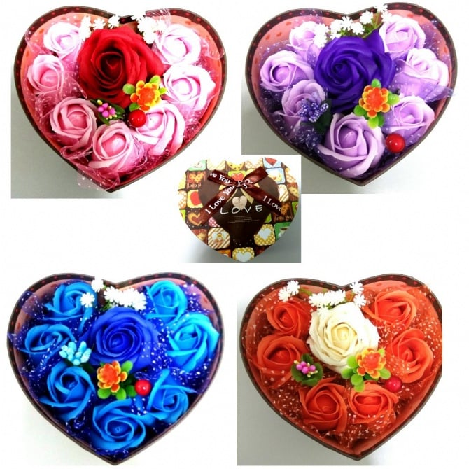 8pcs Soap Flower and love Gift box