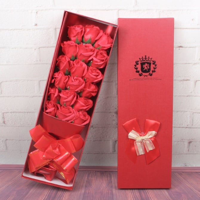 18pcs soap flower with gift box full colour