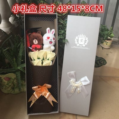 6pcs Soap Flower and Graduation konvo rilakkuma brown bear hello kitty with Gift Box