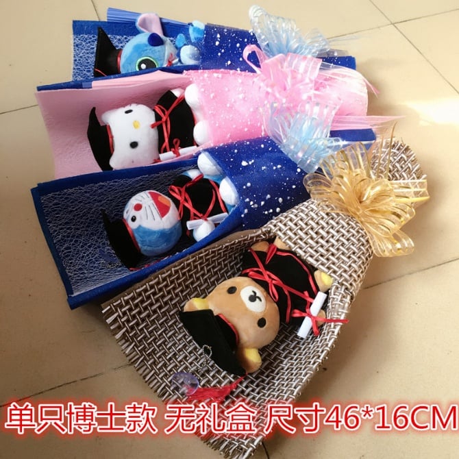 Graduation konvo doreamon hello kitty soap flower with Gift Box and free card