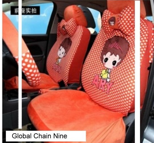 Boy and girl short staple cotton 4-5 seat Car Seat Cover with steering and all accessory