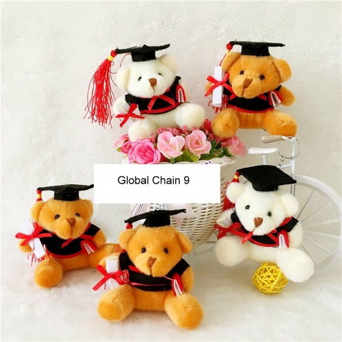 Graduation konvo teddy Bear 9-10CM D2 2 colour