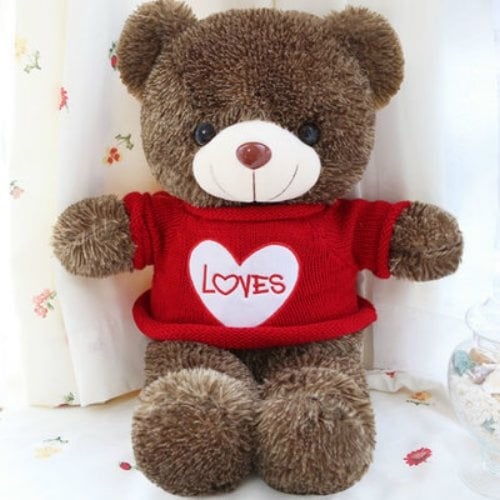 teddy bear 1.6METER with cloth say I LOVE YOU with free bear present card