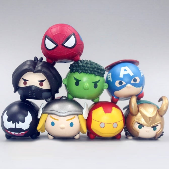 8 IN 1 Tsum Tsum marvel Figurine Set / Cake Topper