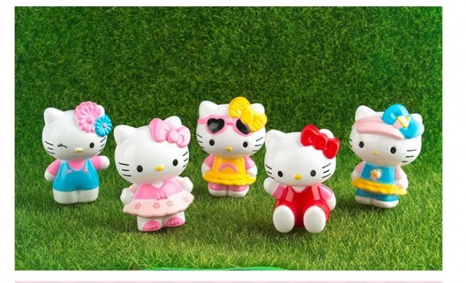 5 in 1 hello kitty ABS Cake Figurine Topper Display