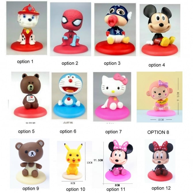 Shaking head Cake Figurine Topper Display hello kitty doraemon mickey