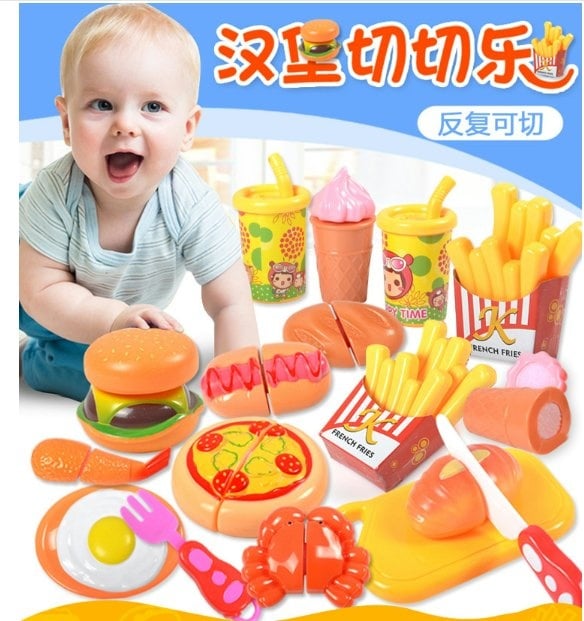 Education DIY burger combo 8-18pcs for children can cut