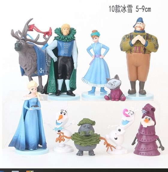 10 in 1 New design Frozen Princess Figurines Cake Topper, Disney Frozen Toy