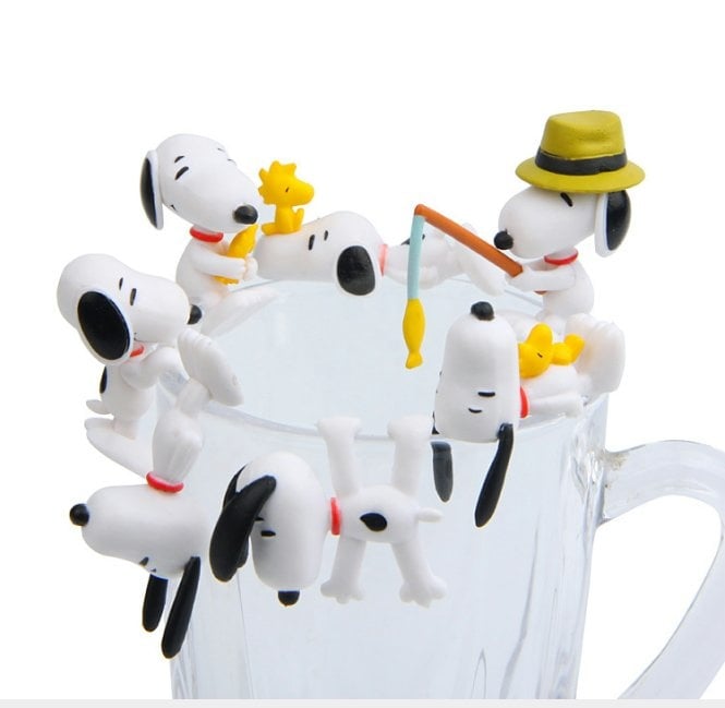 7 IN 1 Snoopy  Figurine Set / Cake Topper with boxes