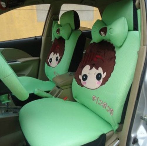 Girl add thick Spacer Fabric Quality 4-5 seat Car Seat Cover with steering and all accessory