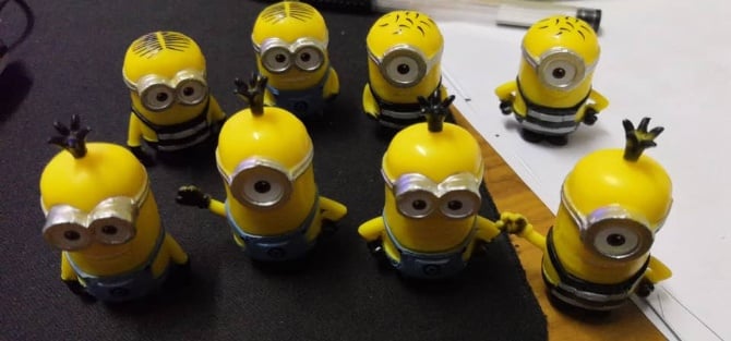 Minion Limited special can exhange head Figurine Set / Cake Topper