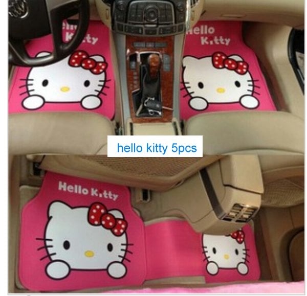 emulsion 5pcs Car mats hello kitty