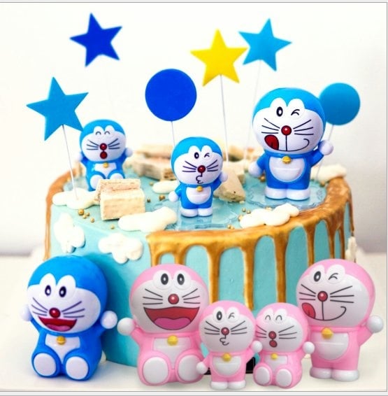 4 in 1 Doraemon abs Figurine Set Cake Topper